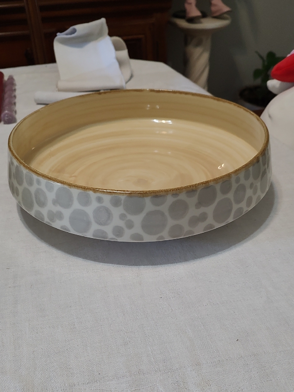 NWT Vietri Large Earth Bubble Shallow Bowl
